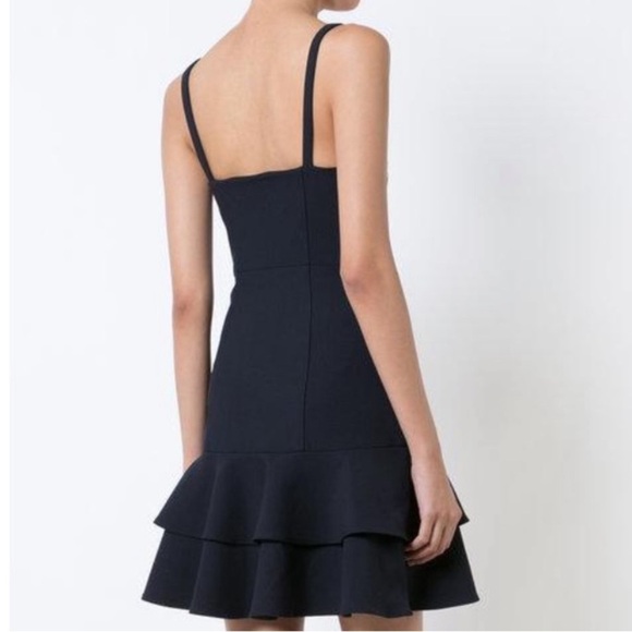 Cinq a Sept Dara Bustier Floral Embroidered Mini Dress in Navy Blue Sz 12 - Picture 3 of 10